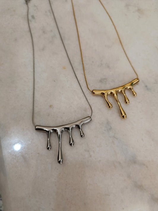 Ατσάλινα κολιέ λιωμένη μπάρα!