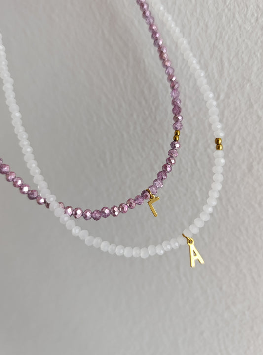 Κρυστάλλινο κολιέ μονόγραμμα!