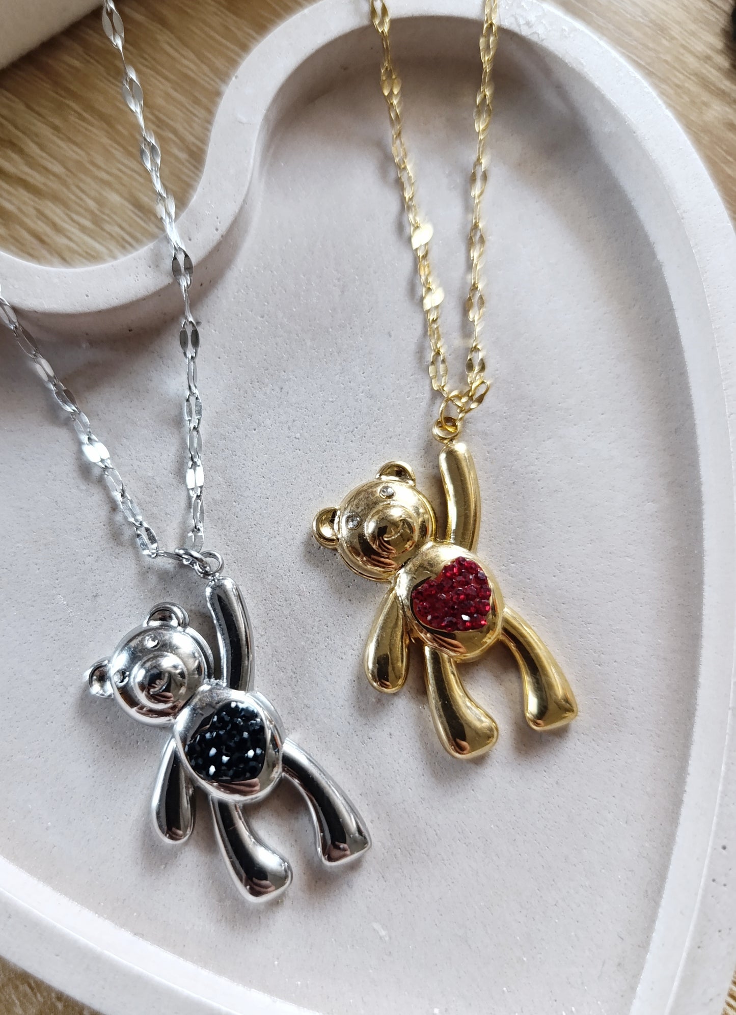 Ατσάλινο κολιέ αρκουδάκι!!