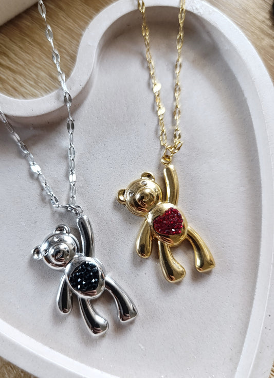 Ατσάλινο κολιέ αρκουδάκι!!