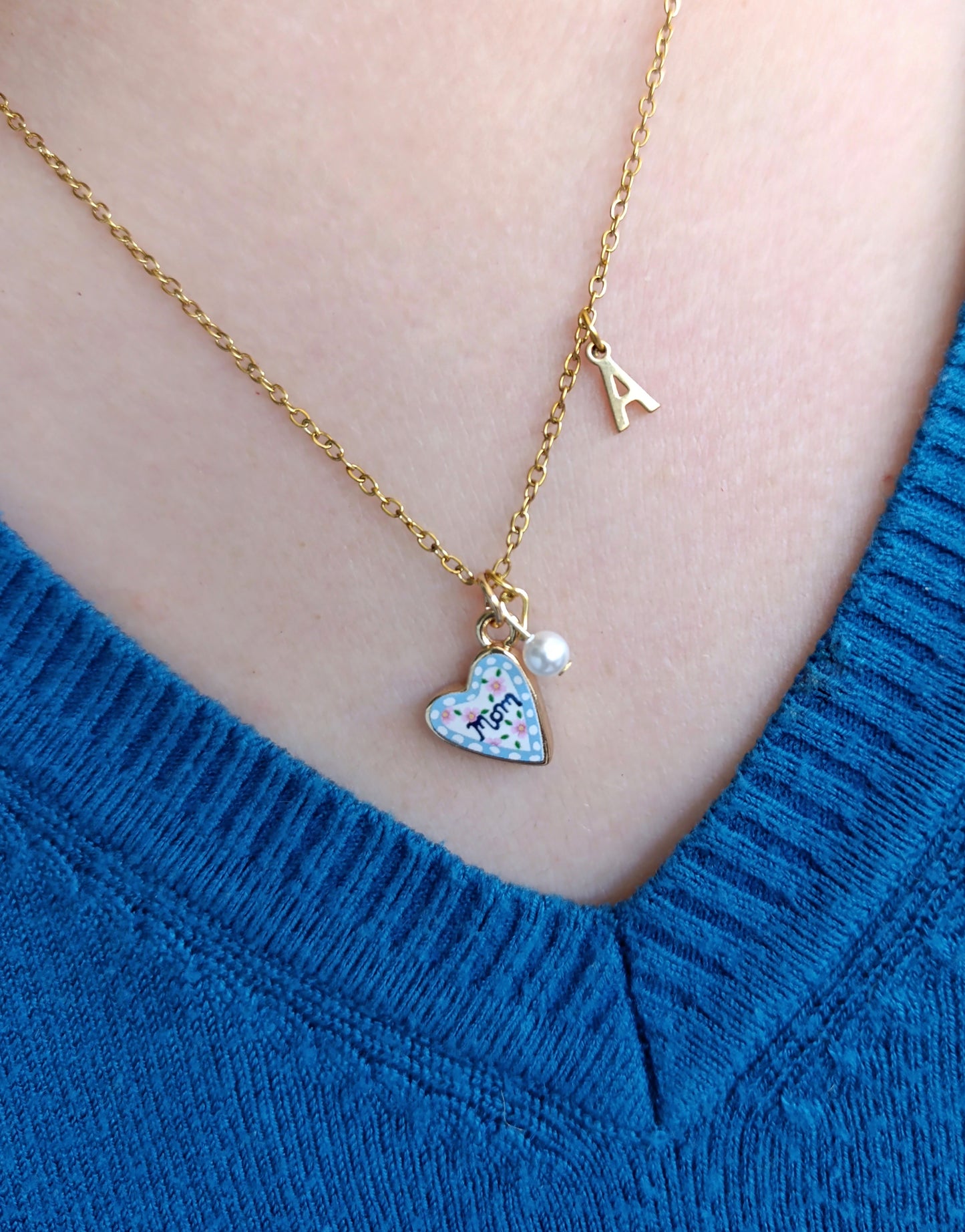 Ατσάλινο μενταγιόν Mom! 🩵🩷