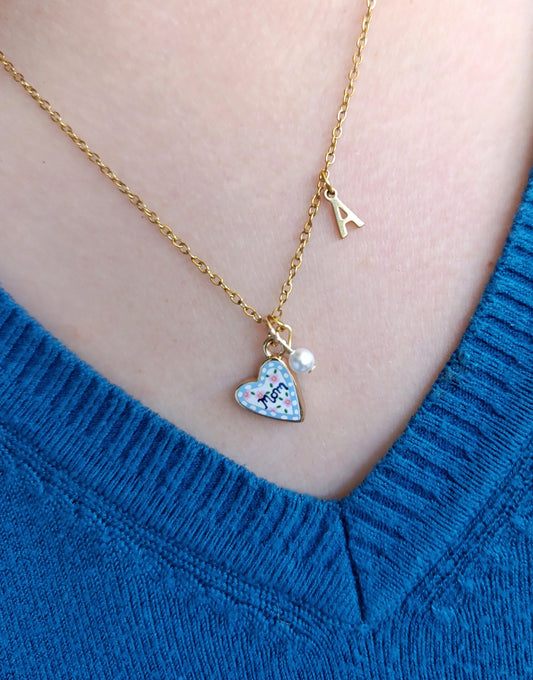 Ατσάλινο μενταγιόν Mom! 🩵🩷